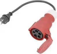 Power adapter cable AS Schwabe 61371, 16 A, 0.3 m, black