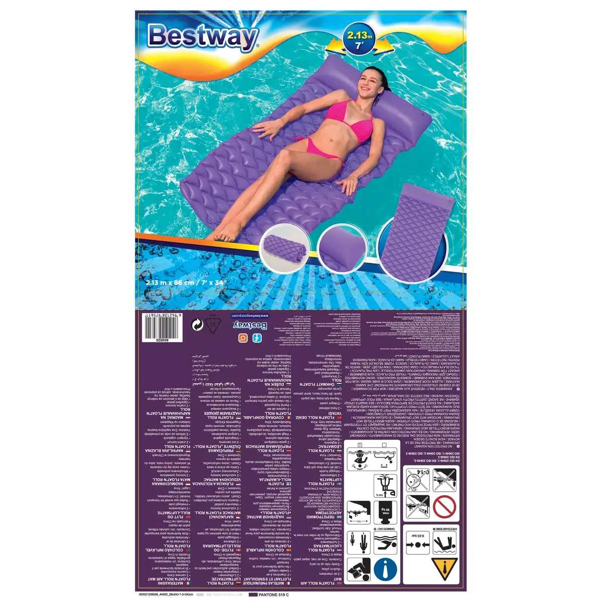 Peldēšanas matracis Bestway Inflatable Float'N Roll Air Mat Photo 35