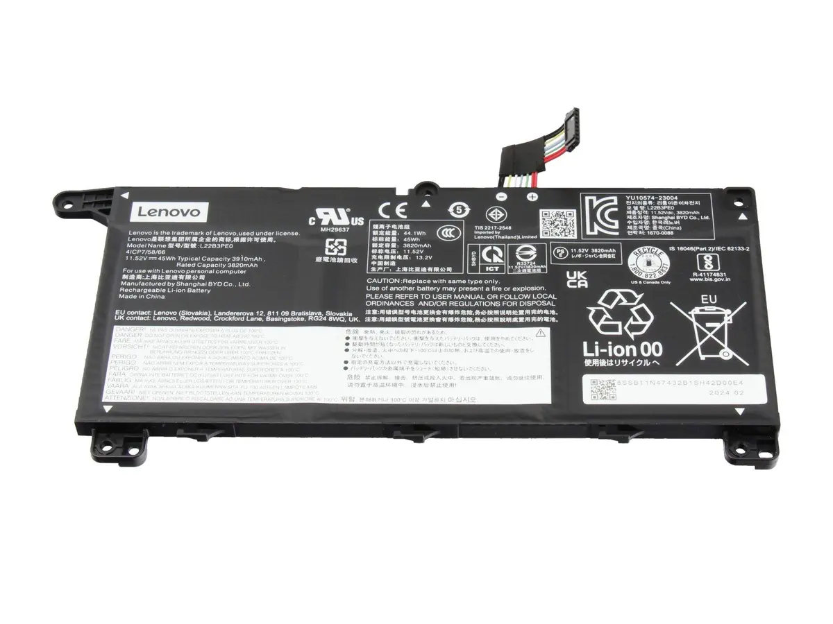 Klēpjdatora akumulators Lenovo 45Wh 3‑šūnu litija
