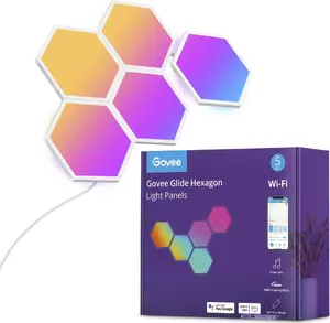 LED gaismas paneļi Govee B6061 5 komplekts RGB krāsu maiņa — modulārs dekoratīvs sienas apgaismojums