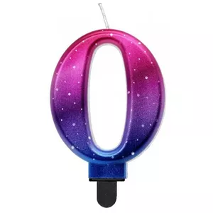 Cake candle topper GoDan MLG174571 8 cm pink-blue-violet ombre