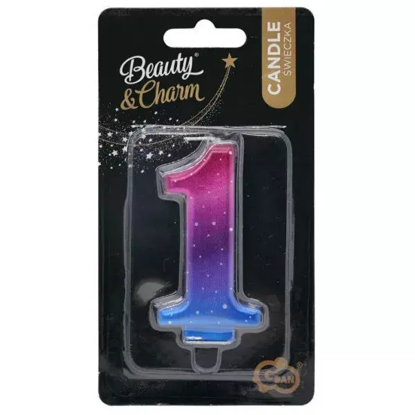 Cake topper GoDan MLG174595 metallic number 1, 8 cm Photo 2