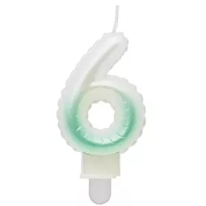 Cake candle topper GoDan MLG175080 White Green Ombre 7 cm