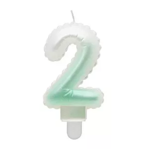 Cake candle topper GoDan MLG175004 White Green Ombre 7cm