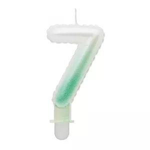 Cake candle topper GoDan MLG175103 white–green ombre, 7 cm