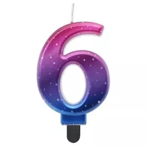 Cake candle topper GoDan MLG174687 8 cm pink–blue–violet ombre