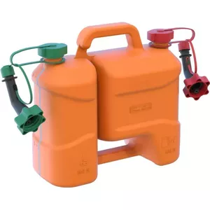 Fuel and oil canister PRESSOL 21031 — 5 L fuel canister + 3 L oil container, PE with rigid outlet