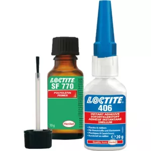 Loctite plastmasas/kaučuka līmes komplekts 406 (20g) + 770 (10g) (2732334)