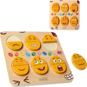 Educational wooden emotion-matching game table Masterkidz MK19752 – wooden eggs set for learning emotions