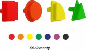 Educational set of 64 geometric shape clips Masterkidz ME14818 — STEM learning manipulative