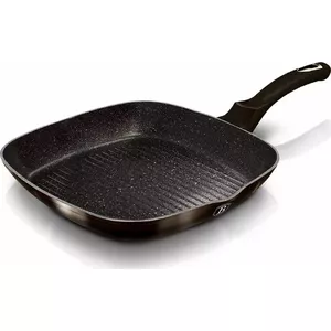 Сковорода berlinger haus Shiny Black 28 см – гриль-сковорода с антипригарным покрытием, модель BH-6611 Kinghoff