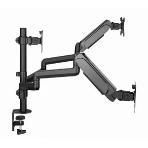 Monitor mount GEMBIRD MA-DA3-01 3-arm desk clamp/grommet for up to 3×27", VESA 75/100, gas spring, black