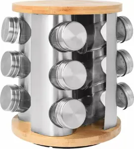 Spice carousel stand Brunbeste 12 jars model 1620, rotating countertop organizer