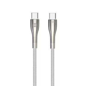 Forever Sleek USB-C uz USB-C kabelis, 1.0 m, 60W, balts