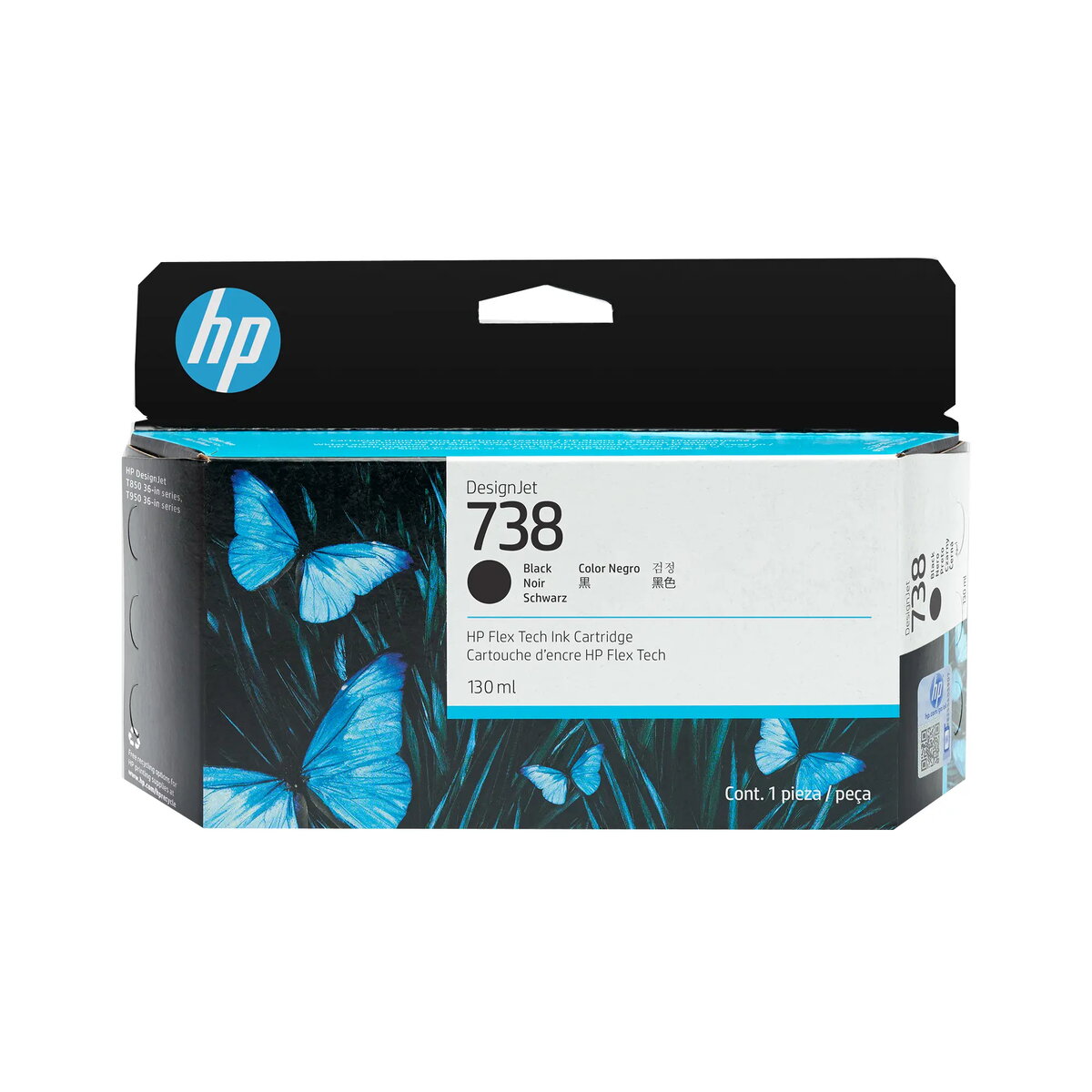 HP 738 130-ml Black DesignJet Ink