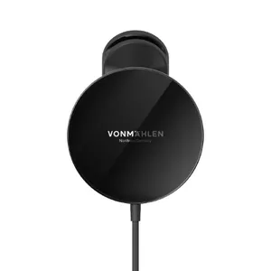 Car wireless charger vonmählen Aura — auto USB fast charging, wireless pad, USB‑C, 1 m cable, black