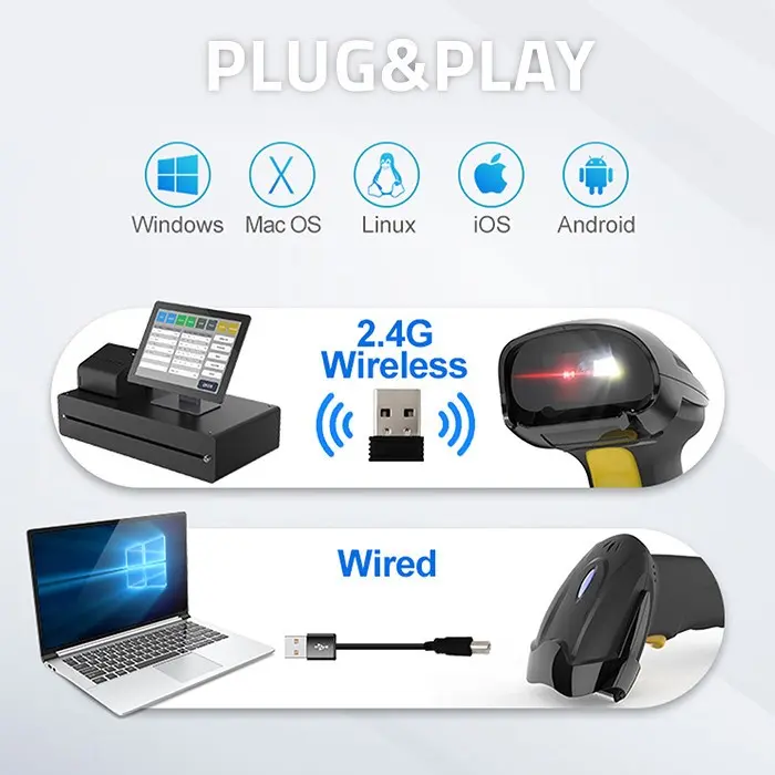 Wireless barcode scanner QOLTEC 50856 Photo 8