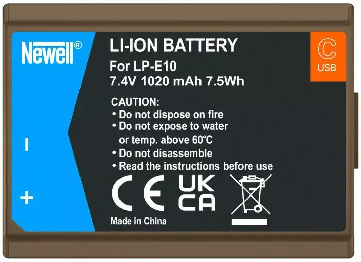 Battery Newell LP-E10 USB-C 1000mAh NL3922 Photo 2