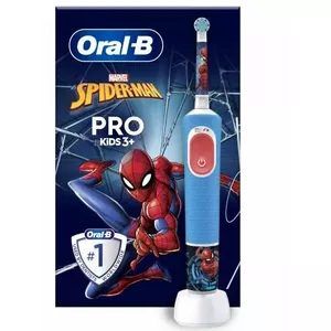 Electric toothbrush Oral-B Vitality PRO Kids Spiderman, blue — children's powered toothbrush for daily use
