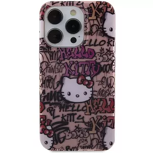 Hardcase phone case HELLO KITTY for iPhone 15 Pro Max 6.7, graffiti pink
