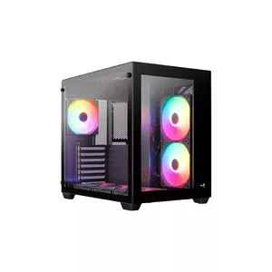 PC case AEROCOOL DRYFT G-BK-V1 ATX midi-Tower, tempered glass, multi-LED, supports microATX/ATX, GPU up to 419 mm, CPU cooler height 162 mm