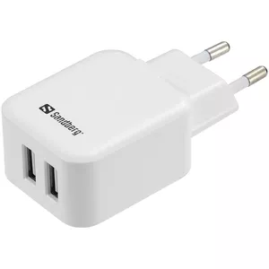 Sandberg AC Charger Dual USB 2.4+1A EU MP4, Viedtālrunis, Planšete Melns, Balts AC, USB Iekštelpas