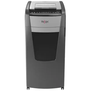 Шредер REXEL AutoFeed+ 750M — микрорез 2x15 мм, ширина захвата 23 см, 55 dB, чёрно-серый