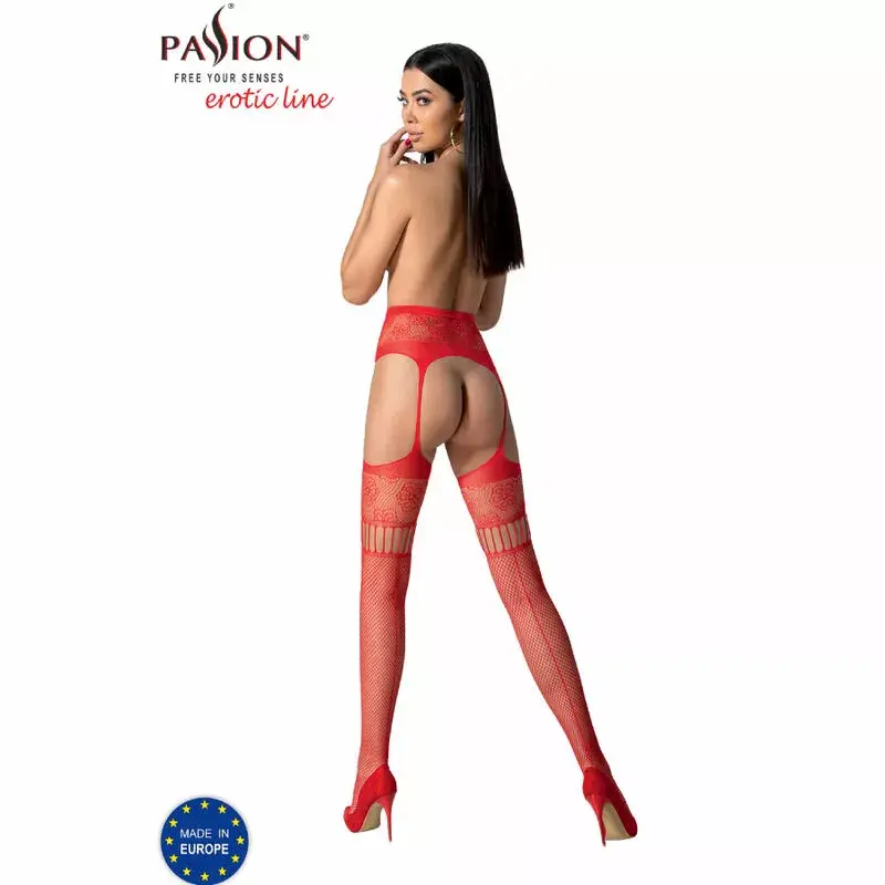 Чулки PASSION S030 красные One Size Photo 4