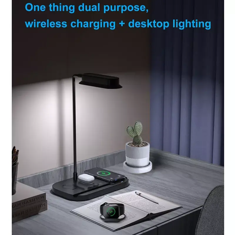E-LIGHT T8 5W Flexible Desk Lamp with 15W Wireless Charger Photo 6