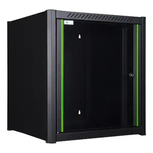Wall mounted rack LOGON RWM12U45BL 12U Black key lock cable management