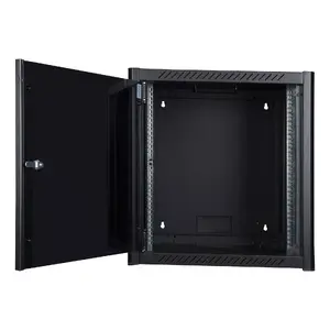 Настенный шкаф LOGON RWM12U56BL 12U Черный Ключевой замок Управление кабелями