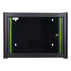 Wall mounted rack LOGON RWM06U45BL 6U Black Key lock Cable management