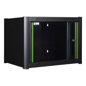 Wall mounted rack LOGON RWM06U56BL 6U Black Key lock Cable management