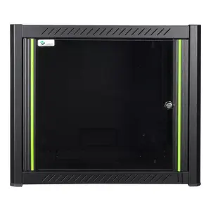 Wall mounted rack LOGON RWP09U45BL 9U Black key lock