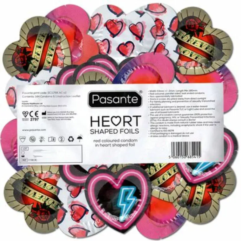 Condoms PASANTE Red Heart Shape — 144 units Photo 2