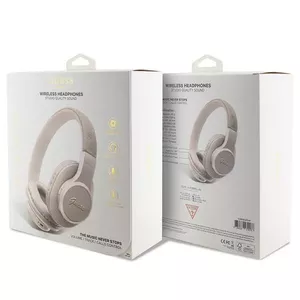 Austiņas Guess PU Leather 4G Script Logo BT5.3 Stereo Rozā