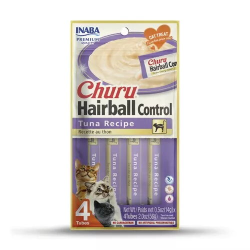 Kaķu našķis INABA Churu Hairball Tuna