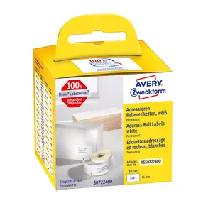 Self-adhesive Rectangle Labels Avery Zweckform ASS0722400 36×89 mm Permanent, 260 pcs