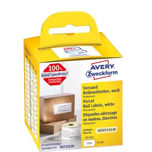Самоклеящиеся прямоугольные этикетки Avery Zweckform ASS0722430 — 54 × 101 мм, постоянный клей, 110 шт.