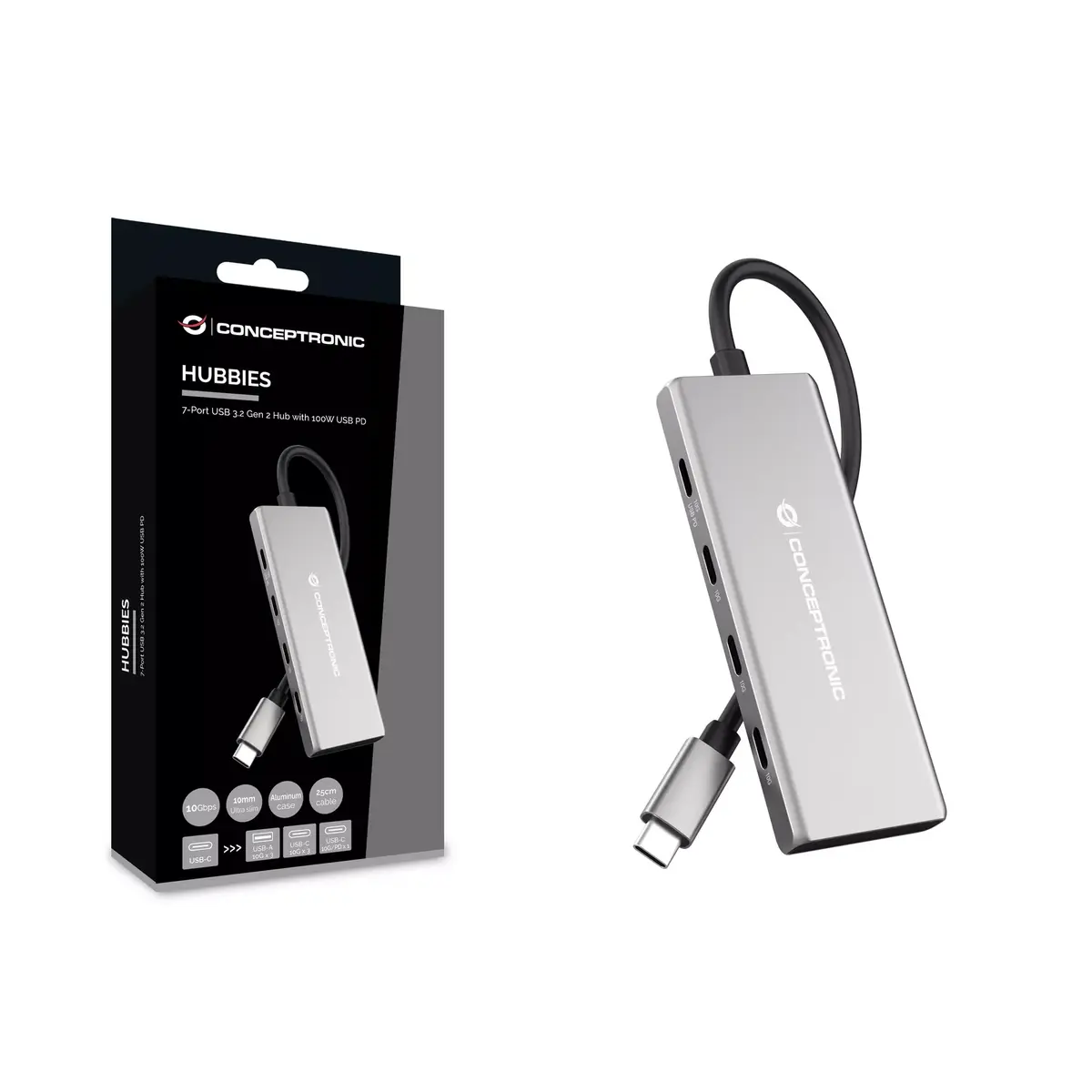 USB centrmezgls Conceptronic HUBBIES17G Photo 3