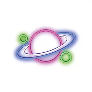 Gaismas dekoratīvā figūra Forever Light Neon PLEXI LED PLANET daudzkrāsains FPNE05X Zila Zaļa Rozā Balta