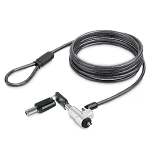 Laptop Cable Lock StarTech NBLWK-LAPTOP-LOCK — Noble Wedge® compatible, keyed anti-theft lock, 2 m cut-resistant steel cable, 12 mm width