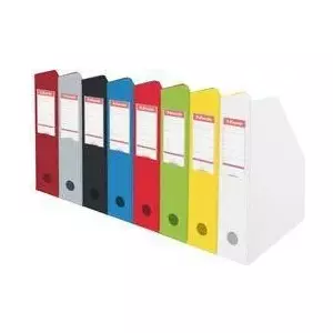 Magazine holder Dymo DINA4 100 mm cardboard with PVC film, assorted colors, pack of 10