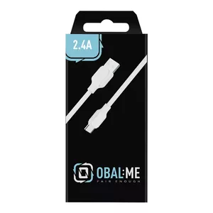 USB-A to USB-C cable Obal:Me AC12WH 1 m White, data and charging cable