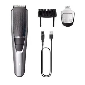 Триммер для бороды Philips BEARDTRIMMER Series 3000 BT3239/15, 0,5 мм–10 мм, 20 ступеней, USB-зарядка, чёрно‑серебристый