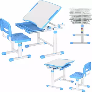 Mozos MOZOS MOZOS DC-SET-BLUE bērnu galda regulējams krēsls bērniem no 2 līdz 12 gadiem