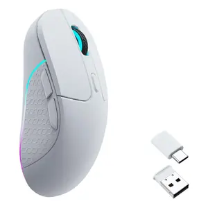 Spēļu pele Keychron M3 labroču RF Wireless + Bluetooth optiskā 26000 DPI balta