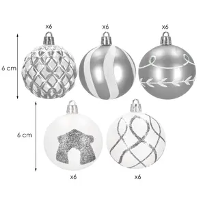Springos CA0864 Christmas Tree Ornaments, 6 cm, 30 Pieces