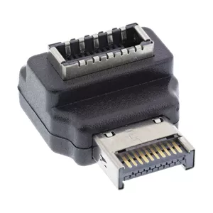 InLine USB 3.2 адаптер внутренний передней панели USB-E male к USB-E female 90°