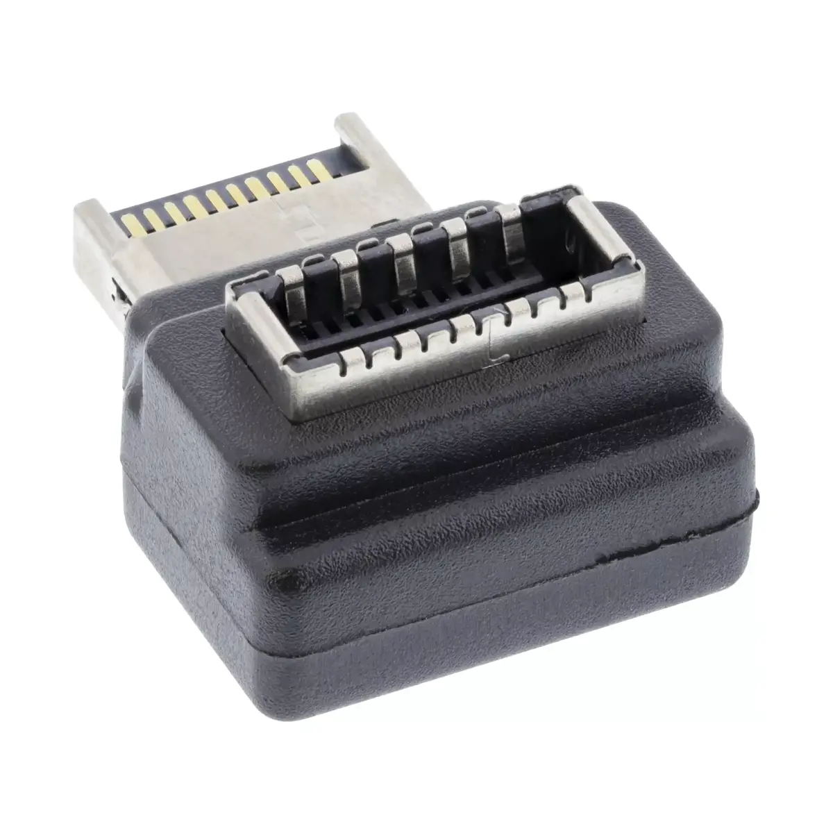 InLine USB 3.2 adapteris iekšējais priekšējais panelis USB-E male uz USB-E female 90° Photo 2